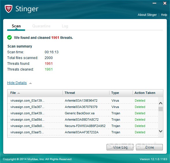 McAfee Stinger 12.2.0.429 Crack With Serial Key [Latest] Free Download